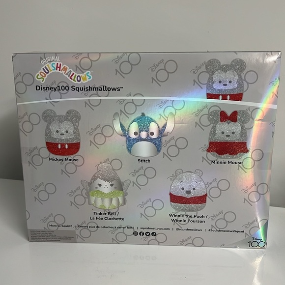 Squishmallows Disney 100 - 5pk Box Set Brand New Glitter - Picture 3 of 3
